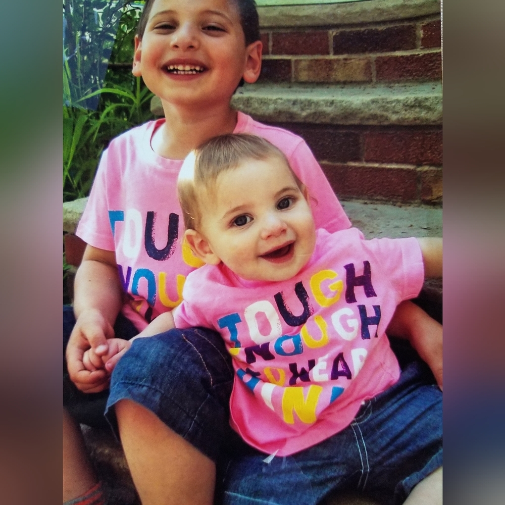 2012 vguc NEXT direct "TOUGH ENOUGH TO WEAR PINK" short-sleeve tee boys